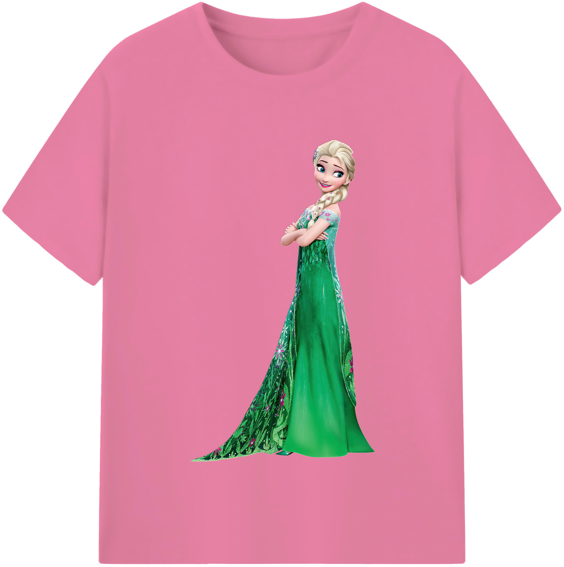 （画像用） アナと雪の女王 アンナ エルサ Frozen Anna Elsa 綿100％半袖Tシャツ（フロントプリント）